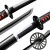 Demon Slayer Sword Real Metal Tanjiro Sword Katana Anime Sword Samurai Katana T10 Steel Black Blade Very Sharp Can cut bamboo trees